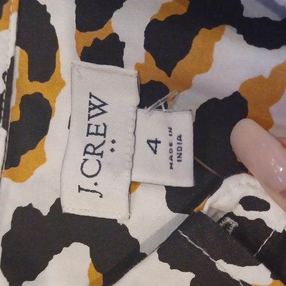 NWT J.Crew Animal Print Button Down Belted Midi Shirt Dress - Picture 4 of 6